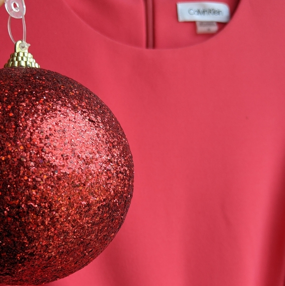 Calvin Klein Coral Cut Out A line Dress 10 - Picture 5 of 7